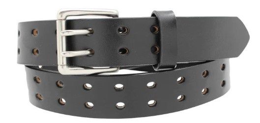 255 Dbl Hole Belt, Colour: Black, Size: 32
