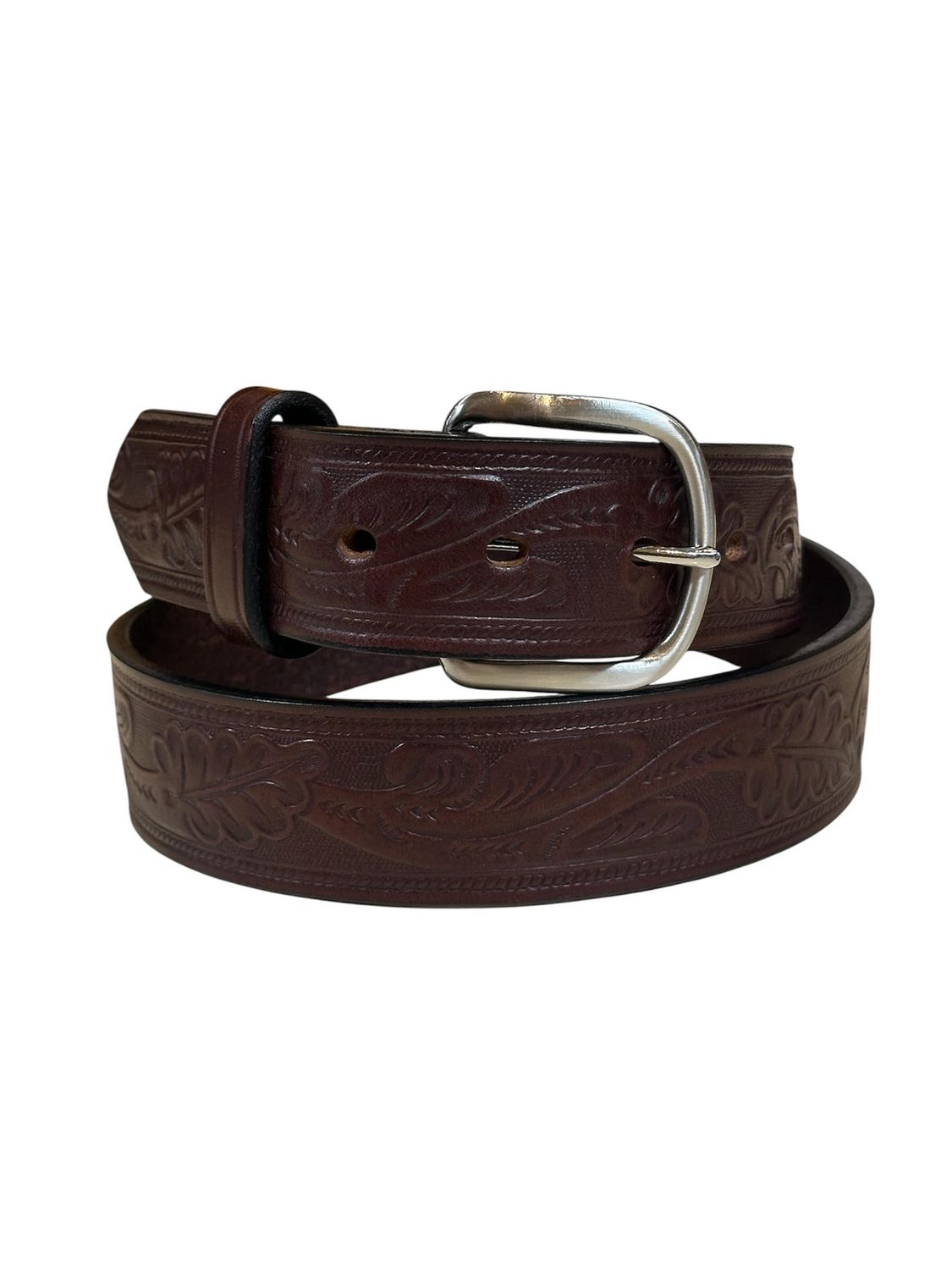 8614 1 1/2&quot; Classic Leaf Belt, Colour: Brown(36), Size: 32