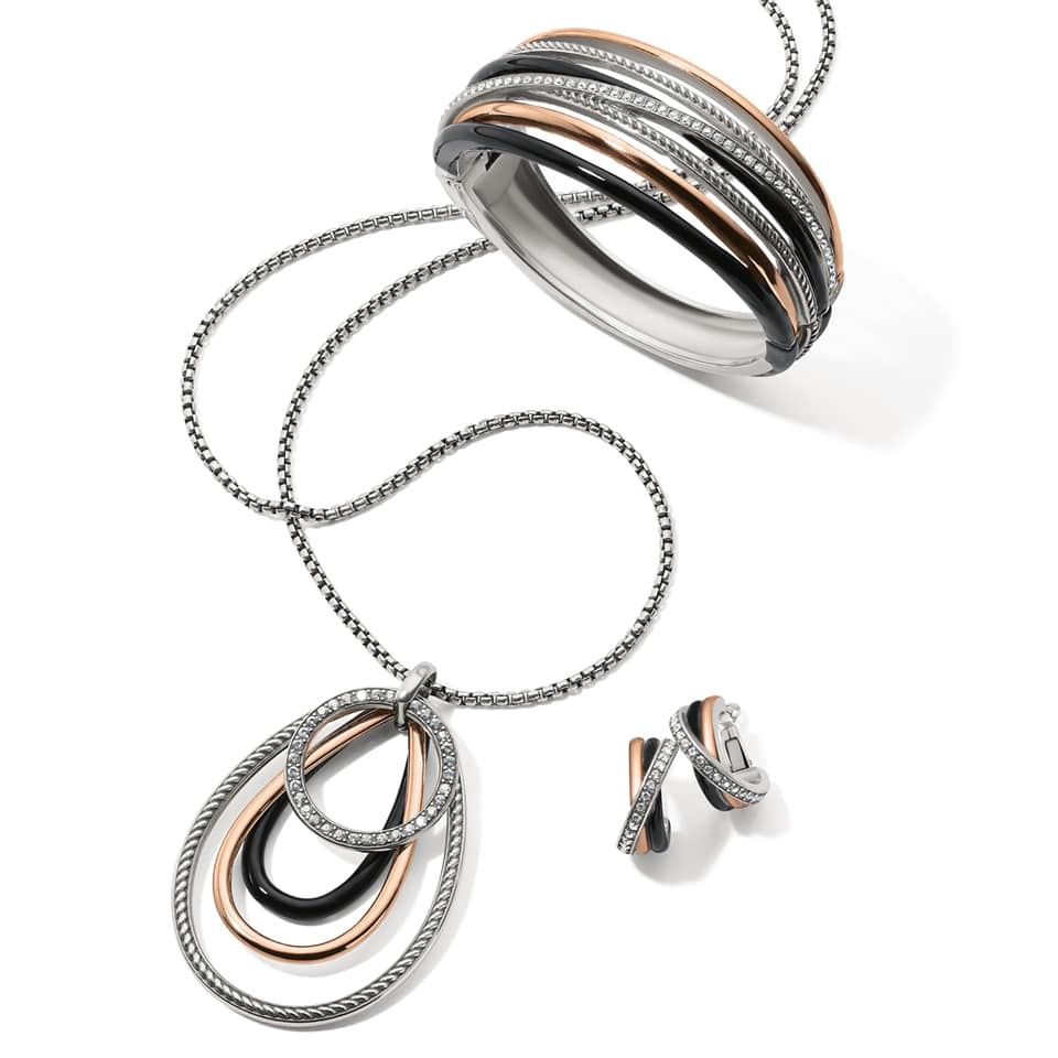 JA0003 Interlok Curve Post Earring, Colour: Silver