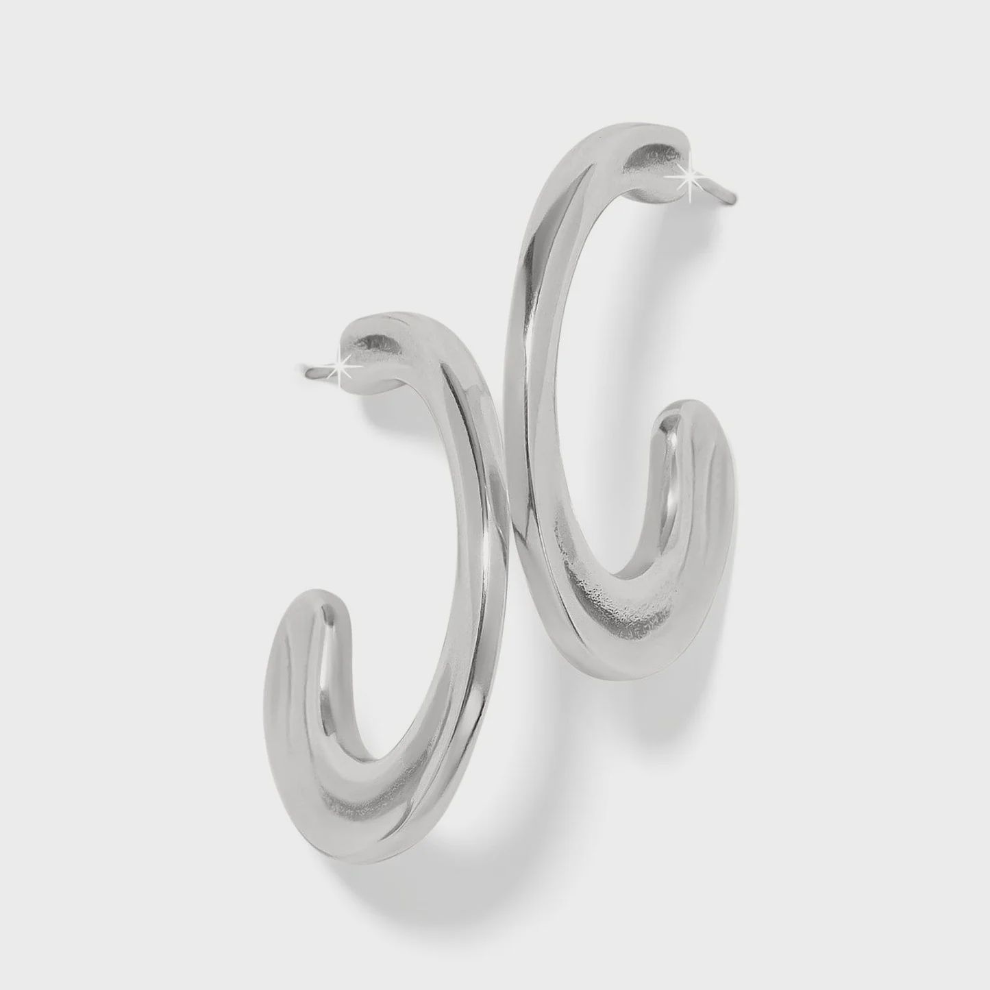 JA0118 Cascade Silver Hoop Earring