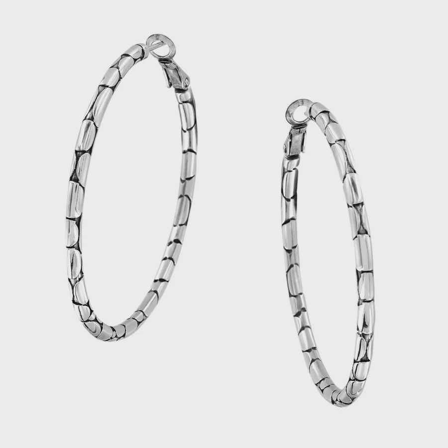 JA5410 Pebble Large Hoop Earrin