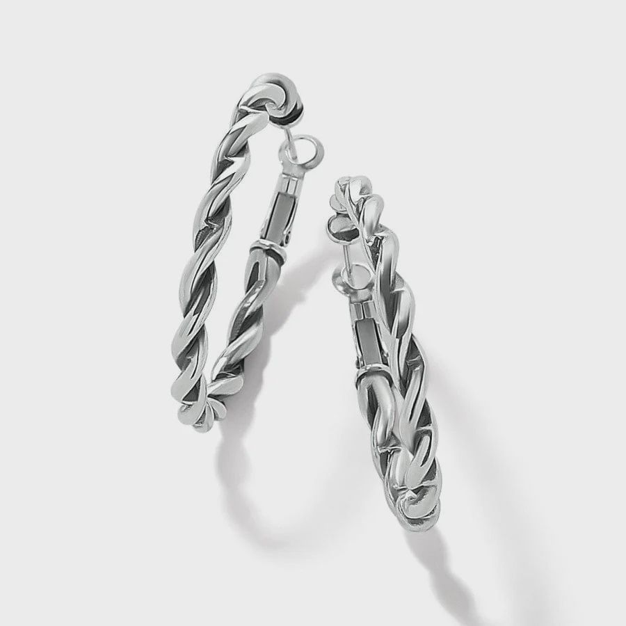 JA9893 Interlok Twist Oval Hoop Earring