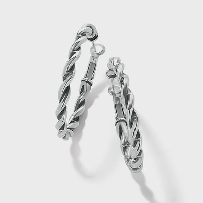 JA9893 Interlok Twist Oval Hoop Earring