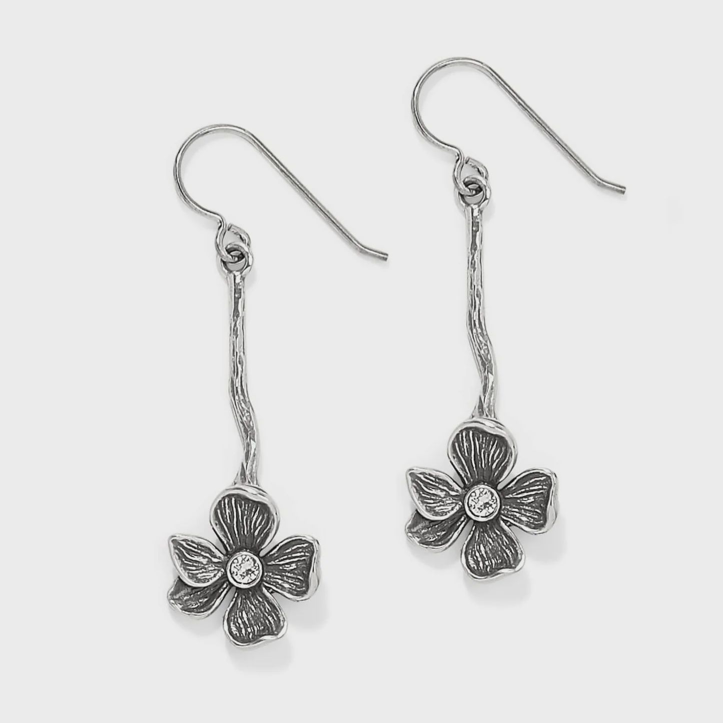 JA0154 Everbloom Windflower Silver French Wire Earring