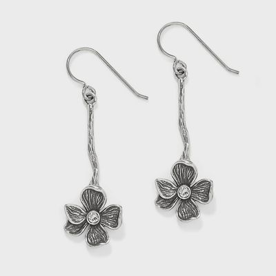 JA0154 Everbloom Windflower Silver French Wire Earring