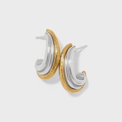 JA0140 Ferrara Deco Two Tone Small Hoop Earring