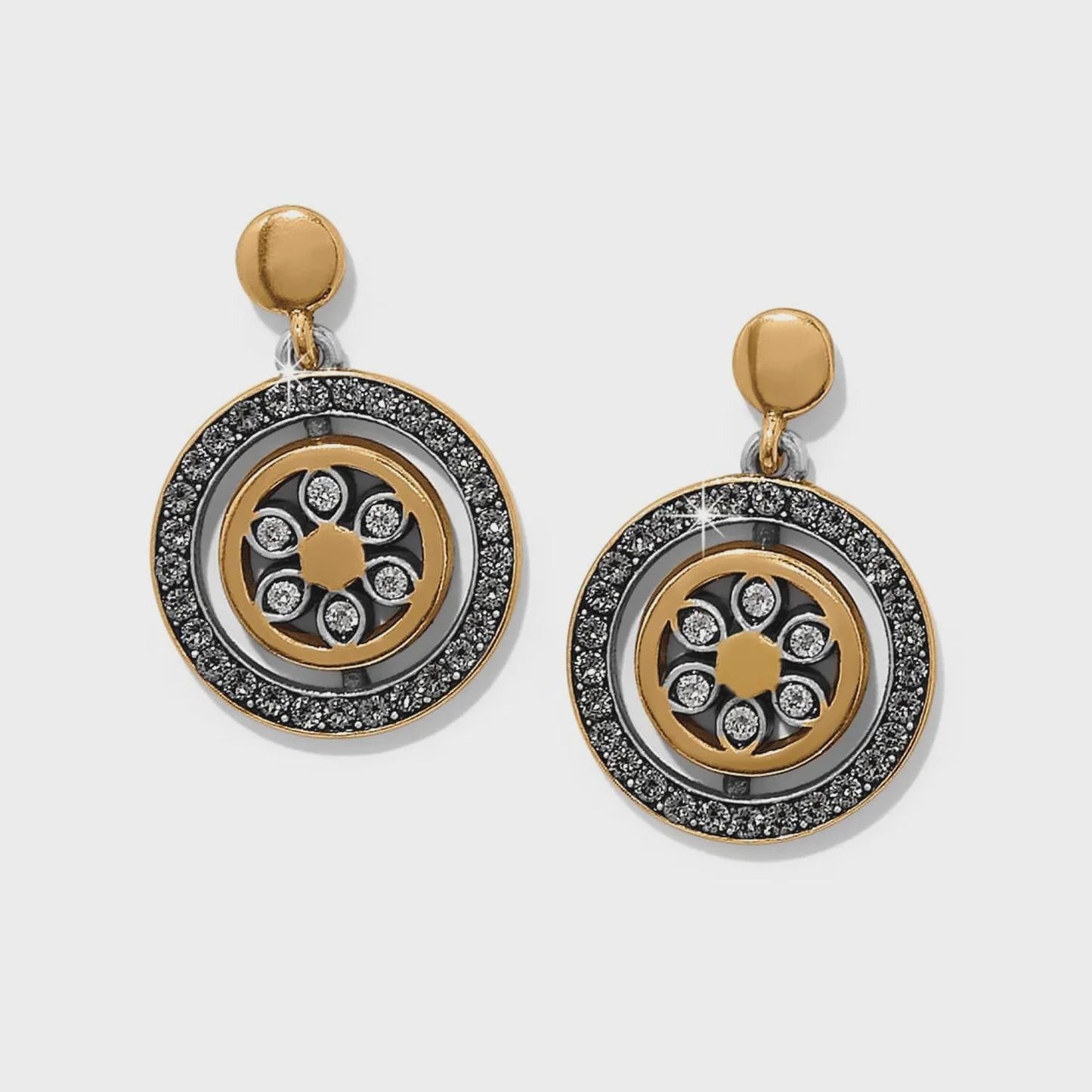 JA0198 Flora  Two Tone Post Drop Earring