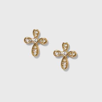 JA0073 Enchanting Cross Gold Earring