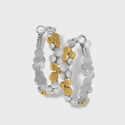 JA0175 Pebble Edge Lg Hoop Earring