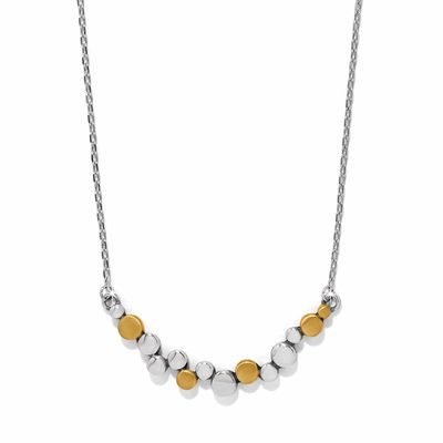 JM0019 Pebble Edge Crescent Bar Necklace