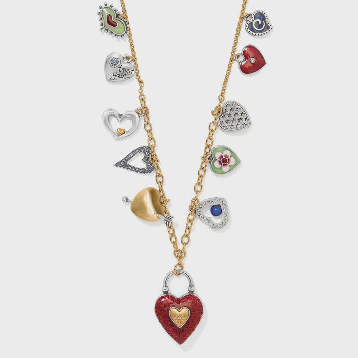 JM7651 One Heart Color Charm Necklace
