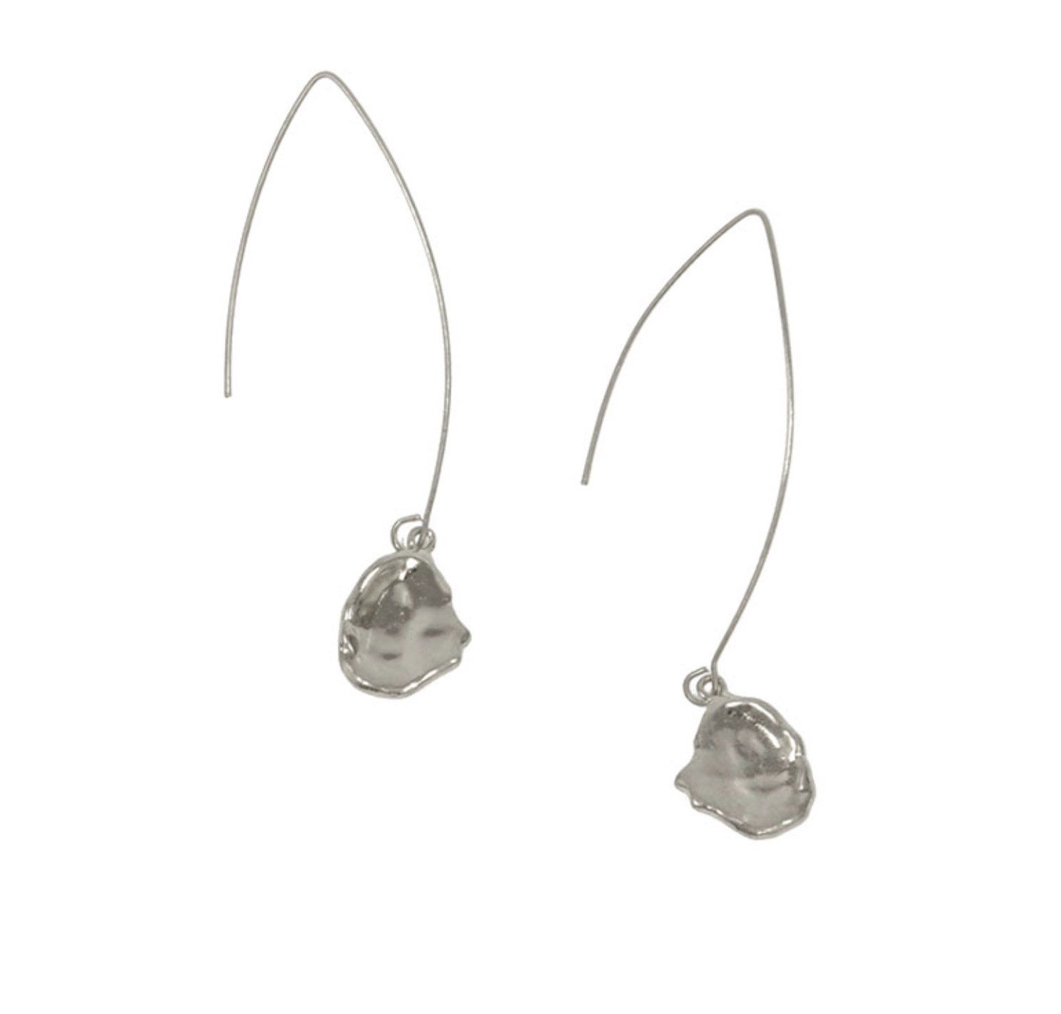 335-192ES Nugget Drop Earring, Colour: Silver