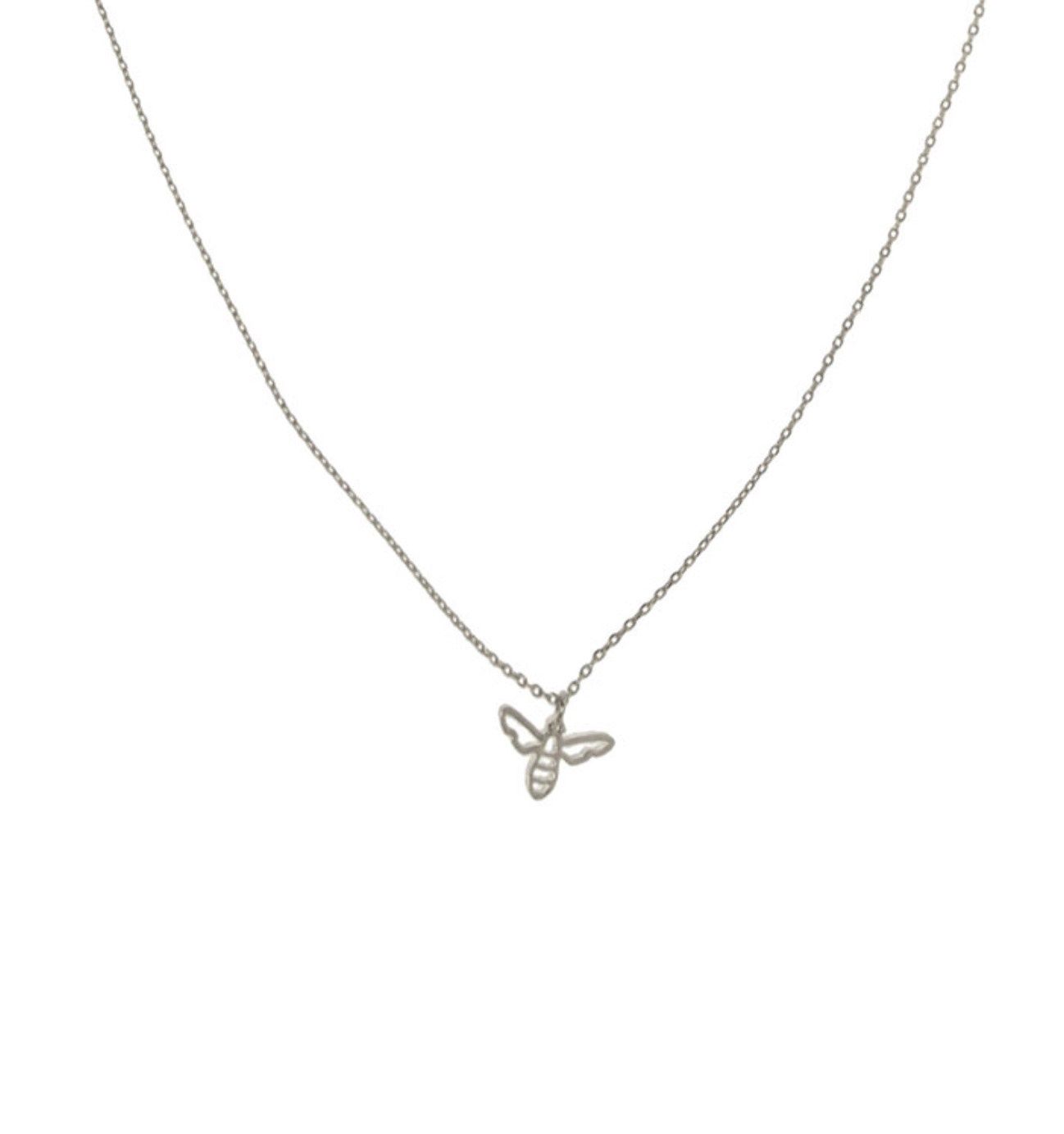 342-34N Bee Pendant Necklace, Colour: Silver