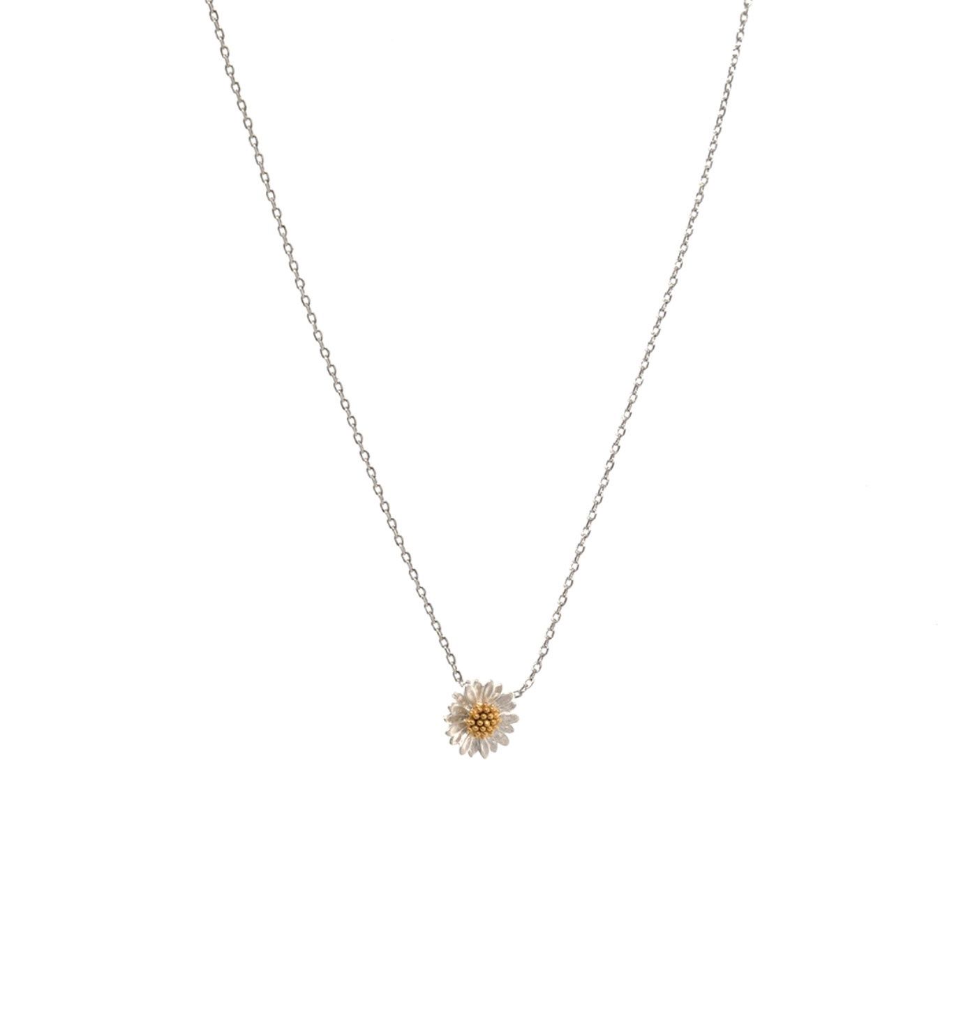 342/19N Mini Daisy Necklace, Colour: Silver