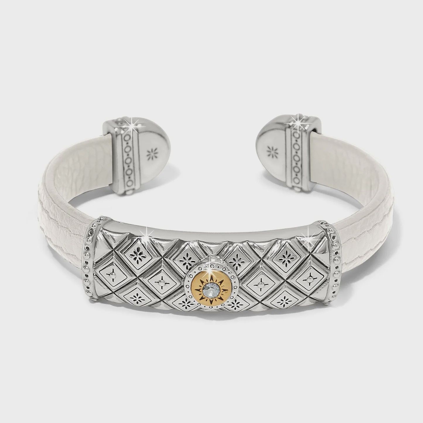 JF036B Mosaic 2Tone Titanium Disc cuff Bracelet