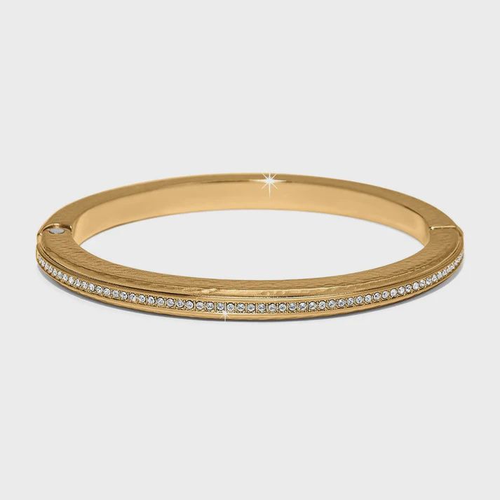 JF0354 Meridian Orbit Gold Hinged Bangle