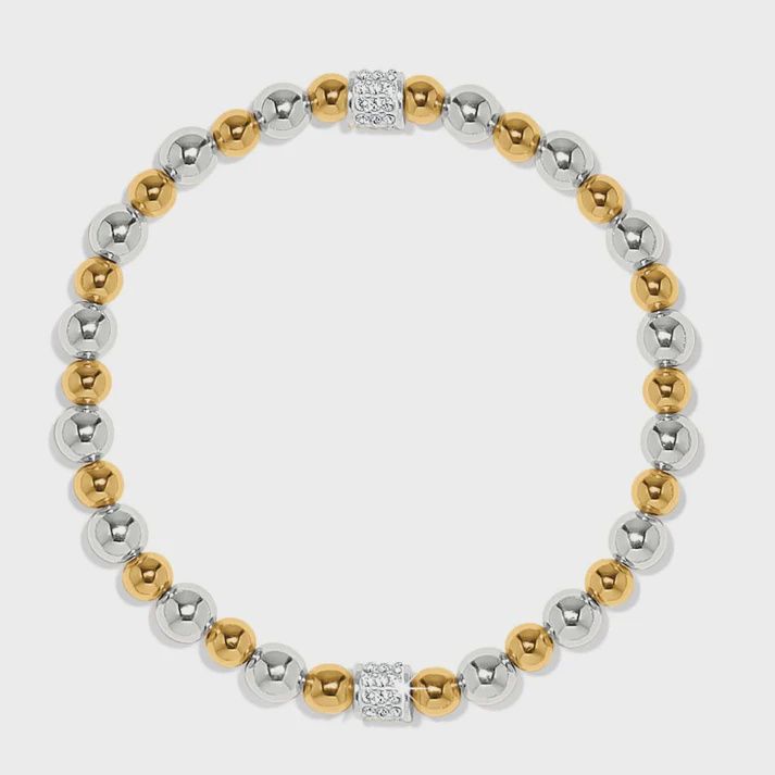 JF0292 Meridian Petite Sil/Gold Stretch Bracelet