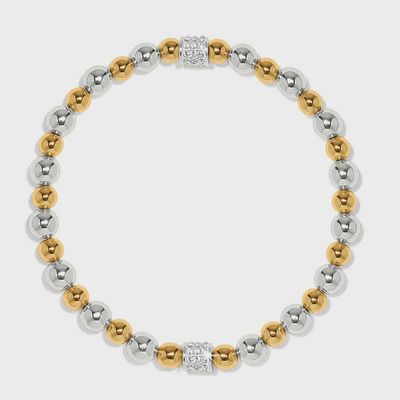 JF0292 Meridian Petite Sil/Gold Stretch Bracelet