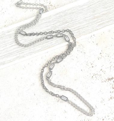 N25046 Mixed Metal Long Necklace