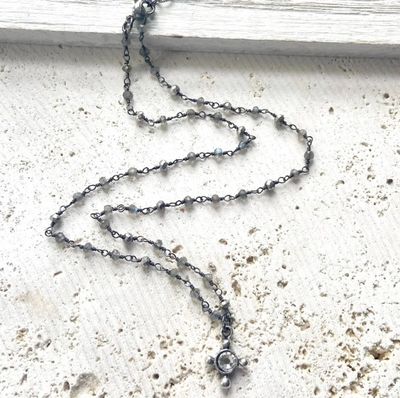 N24397 Labrodite/Pyrite Short Necklace
