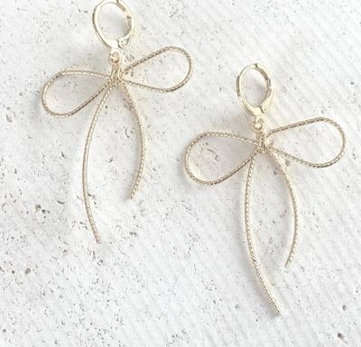 E24057 Gold Bow Earring