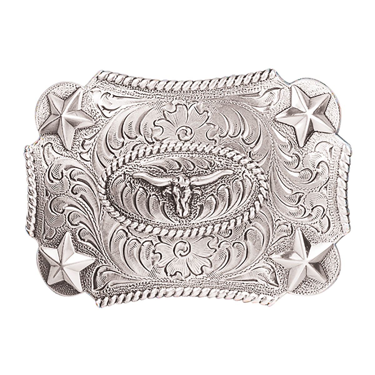 3603046 Longhorn Square Buckle, Colour: Silver