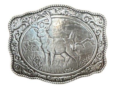 38038 Standing Deer Buckle, Colour: Silver