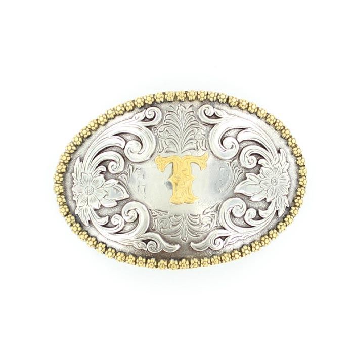 37072-T Initial Buckle, Colour: Sil/Gold