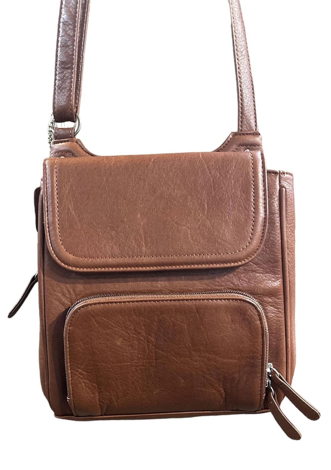 4607RFID Cross Body Organizer, Colour: Brandy