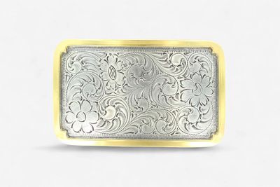 37230 SIl/Gold Rectangle Buckle