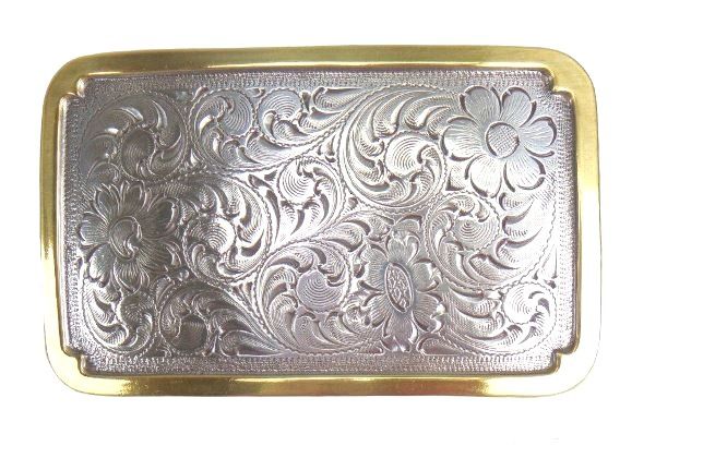37230 SIl/Gold Rectangle Buckle, Colour: Sil/Gold