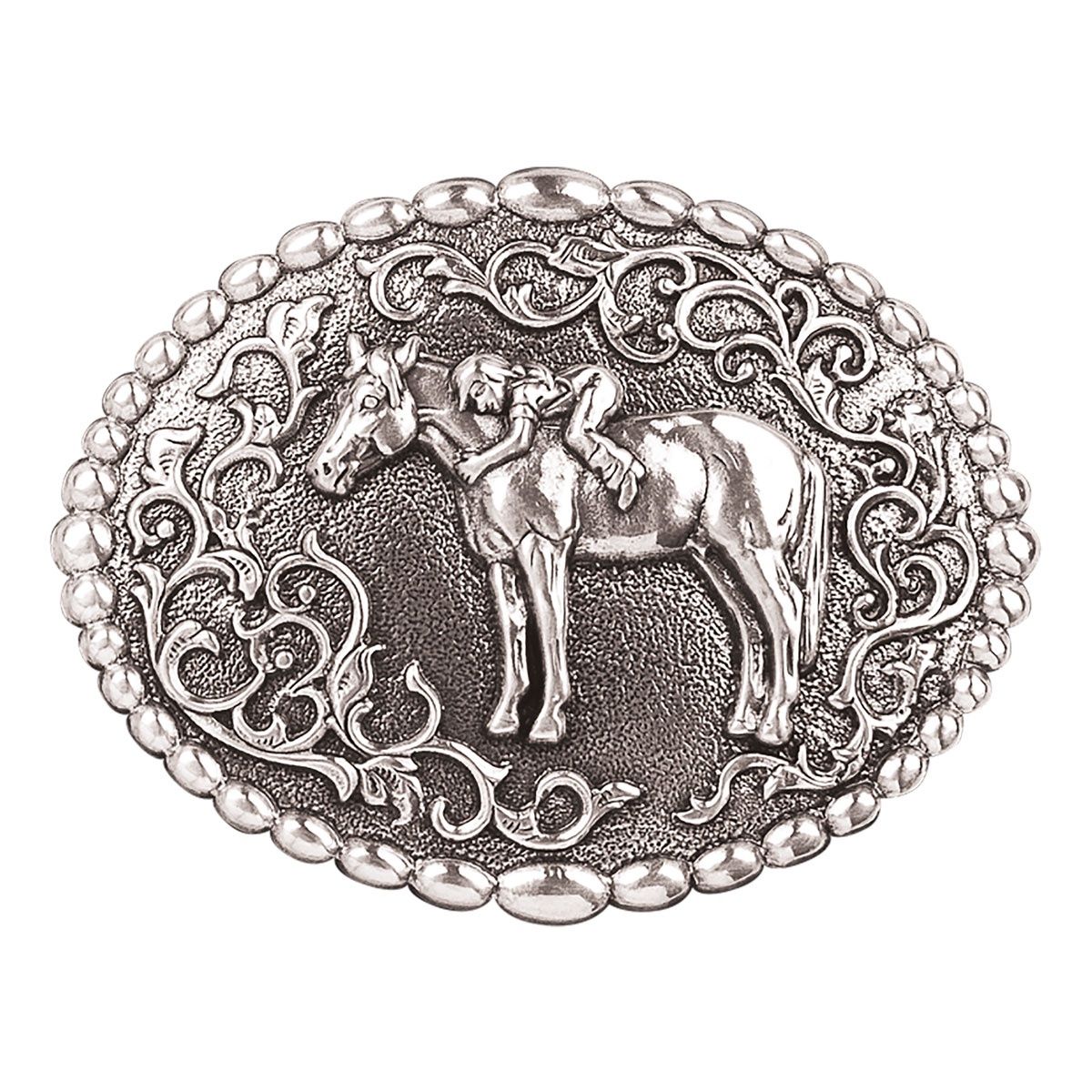 37672 Youth Oval Buckle First L, Colour: Silver