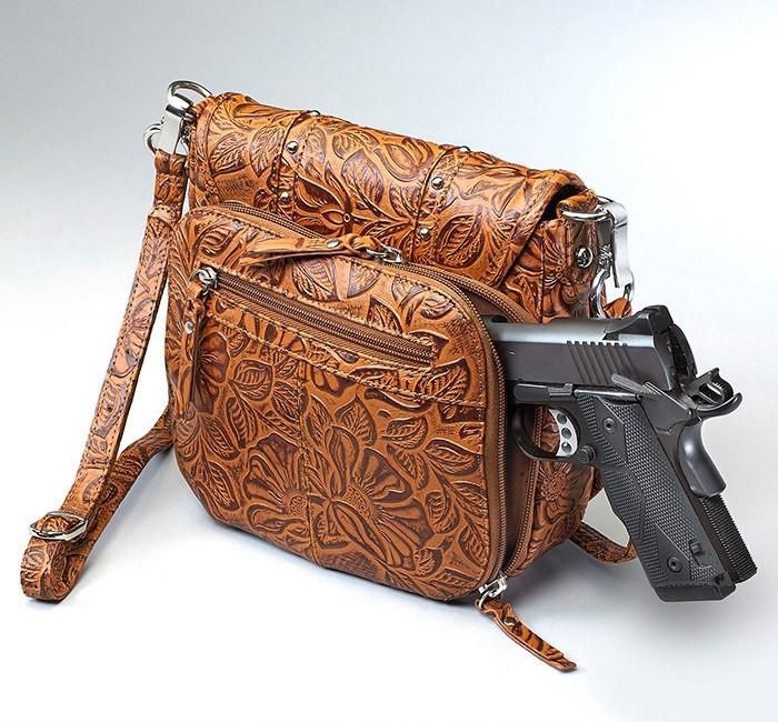 GTM-16 CC Tan Embossed Handbag, Colour: Tan Embossed