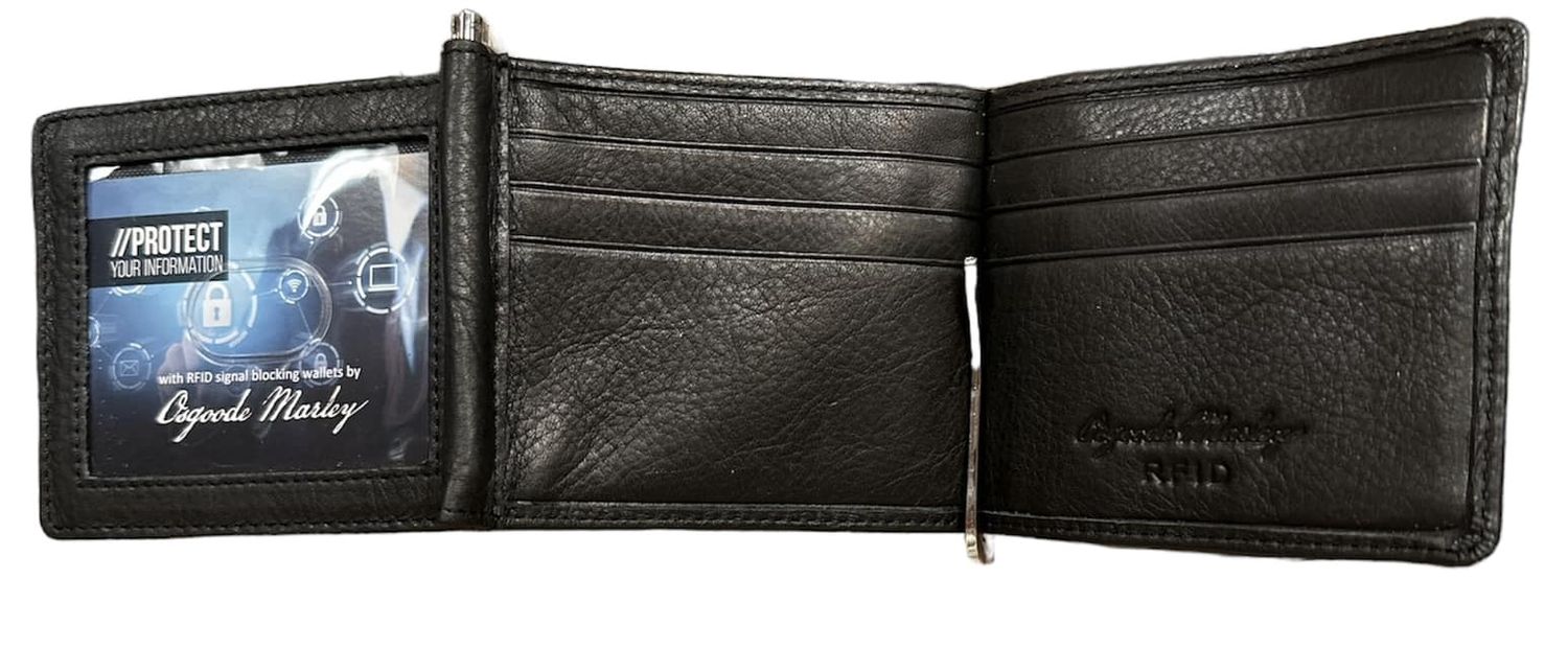 1222 RFID Double Money Clip Wal | Osgoode Marley, Colour: Black