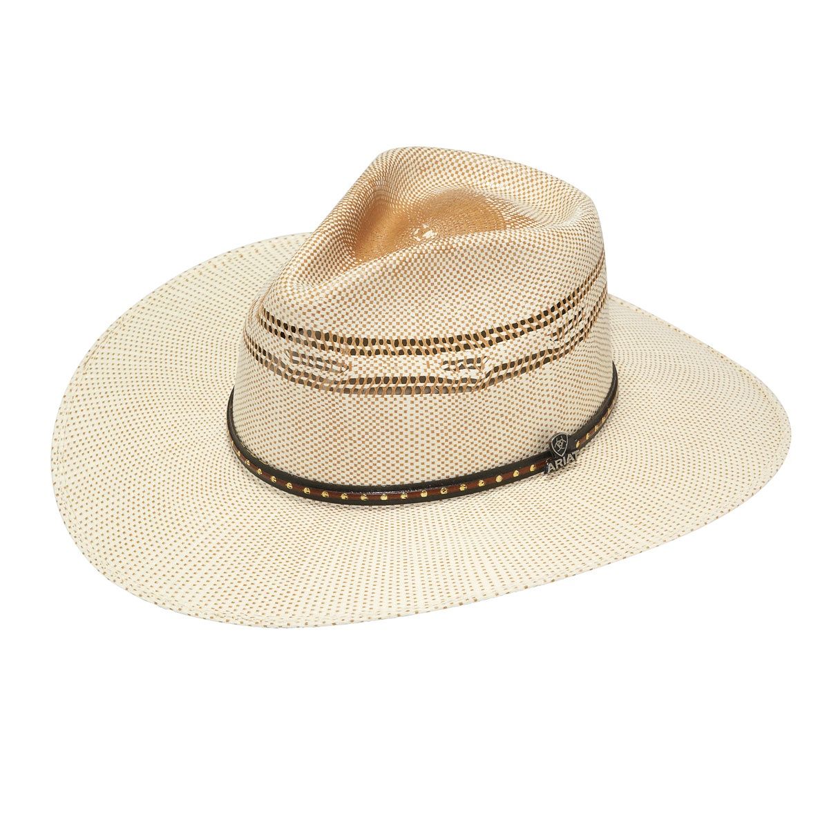 A73198 Bangora Indiana StrawHat, Colour: Ivory/Tan, Size: 6 7/8