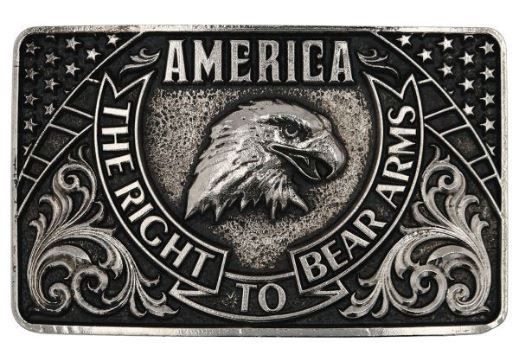A878 America Right To Bear Arms, Colour: Silver, Size: 2.5 x 4