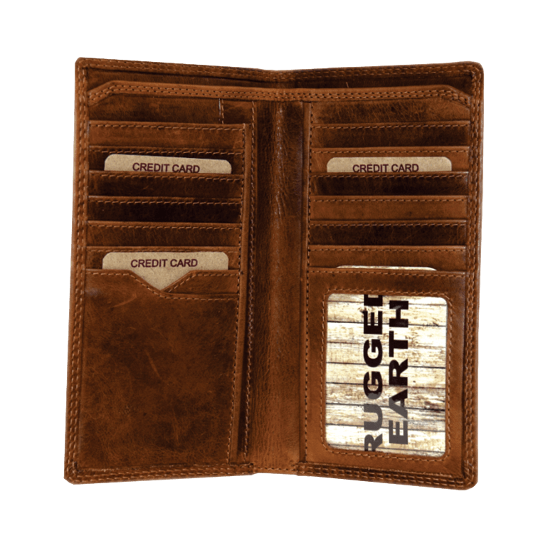 990013 Rugged Rodeo/Coat Wallet, Colour: Brown, Size: 6x8.5x2