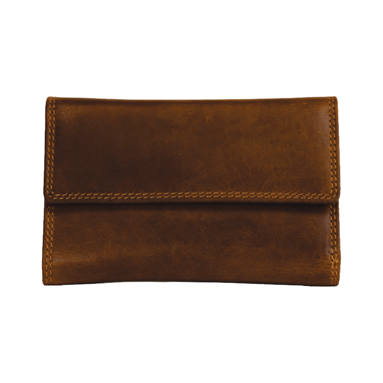 990016 Rugged Extra Flap Wallet, Colour: Brown, Size: 6 x4x1