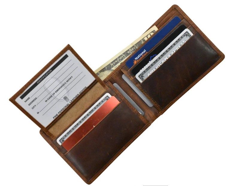 7250 Rustic Two Piece Bifold, Colour: Rustic Brown, Size: 4.25x3.5x.75