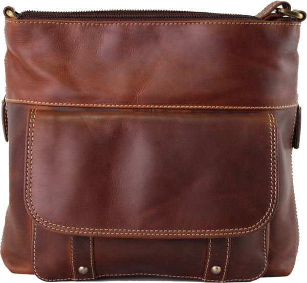 199057 CC Crossbody With Exteri, Colour: Brown, Size: 11x10x2