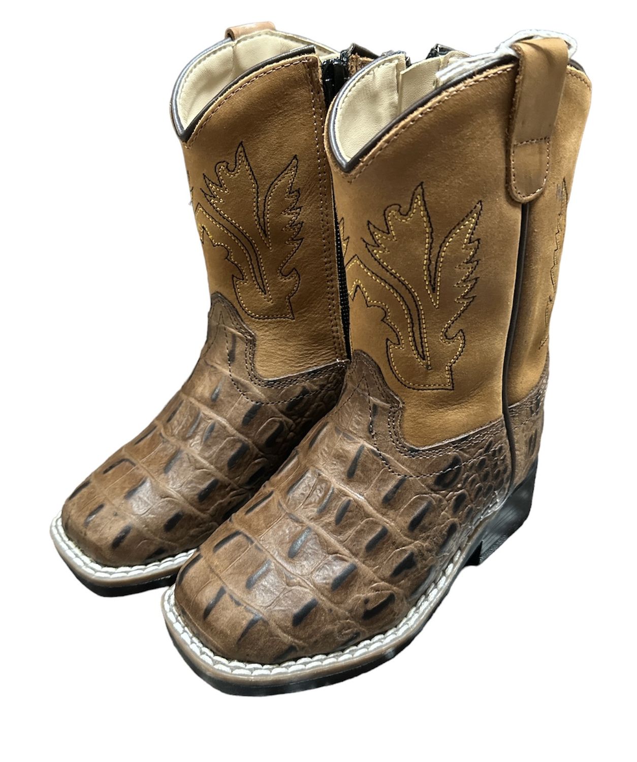 BSI1830 Croc Print Zip Infant B, Colour: Brn Croc, Size: 4D