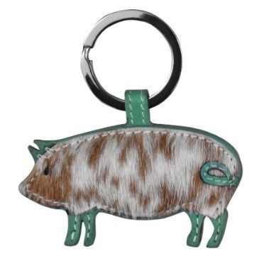 6176 Pig Keyfob Hair On