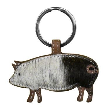 6176 Pig Keyfob Hair On, Colour: Toffee/Hair, Size: Keyfob