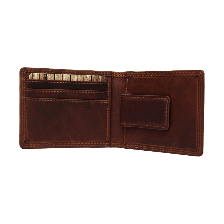 990029 Magnetic Money Clip Wallet, Colour: Brown, Size: Money Clip