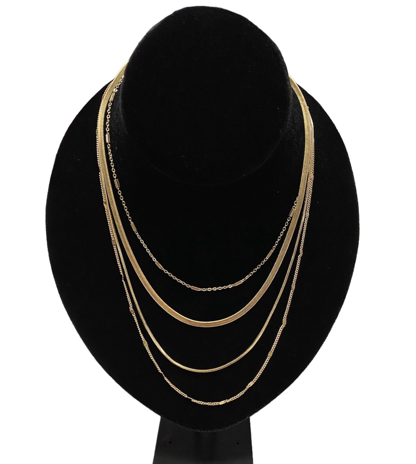 338-216 4 Chain Necklace, Colour: (NG)Gold