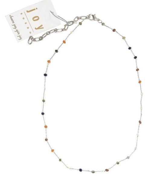 338-212 Necklace W/multi Mini Stones, Colour: Sil/Multi