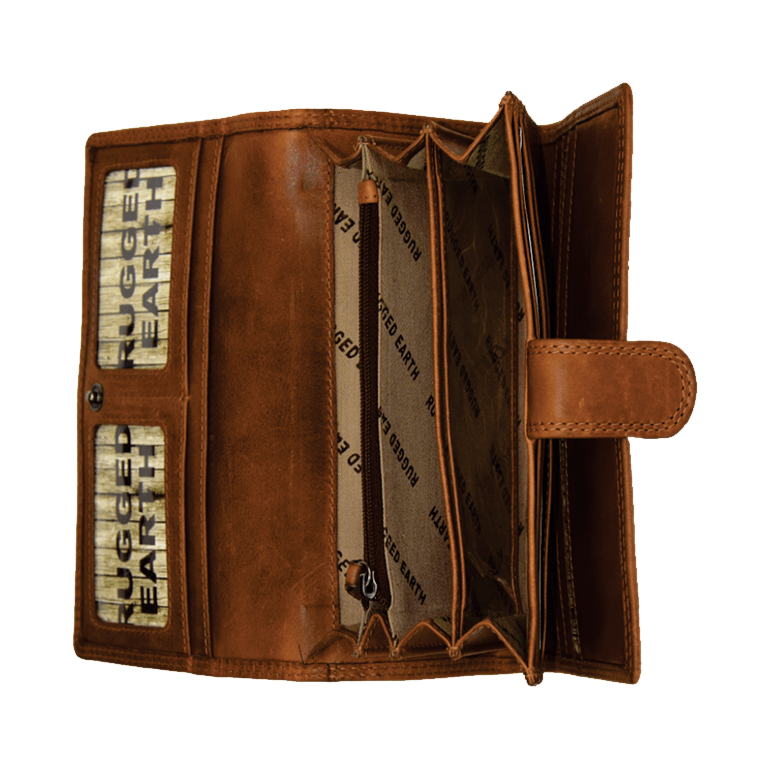 990015 Rugged Accordian Wallet, Colour: Brown