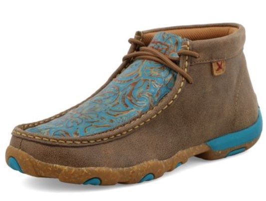 WDM0148 Chukka Driving Moc, Colour: Brn/Turq, Size: 7M