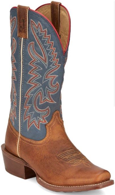 FN7251 Show Off Med. Square Toe Boot, Colour: Brn/Blue, Size: 9D