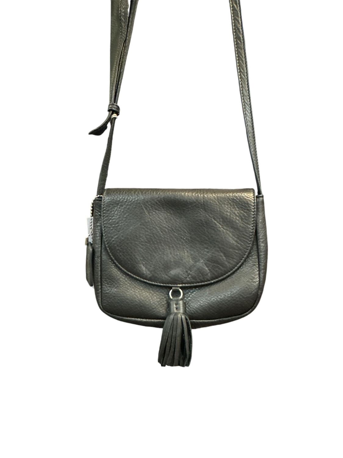 4504 Ruth Small Flap Bag W/Tassel, Colour: Black